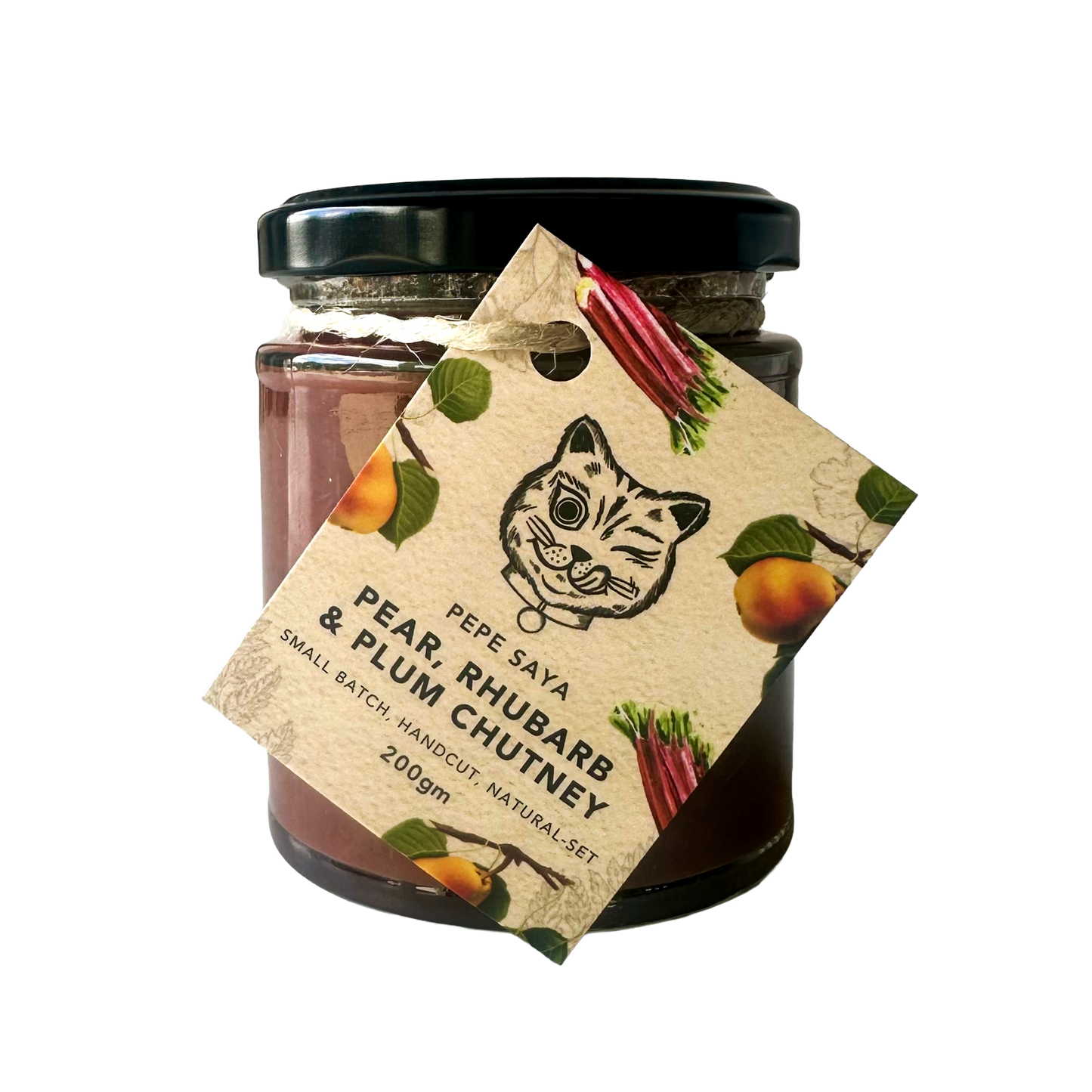 Pear rhubarb and plum chutney 200gm