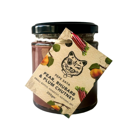 Pear rhubarb and plum chutney 200gm